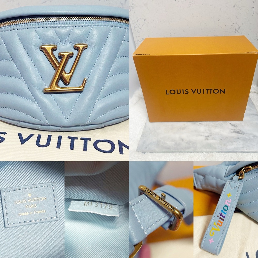 Authentic Louis Vuitton Pale Blue Wave Smooth Calfskin Bum Bag - Picture 14 of 14